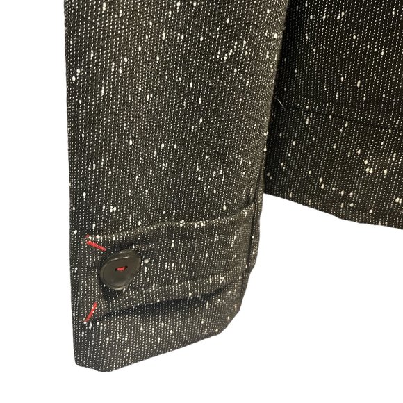 COLDWATER CREEK Bomber Jacket *Sz 16 Nice Weight Black with White Specks - Picture 7 of 14